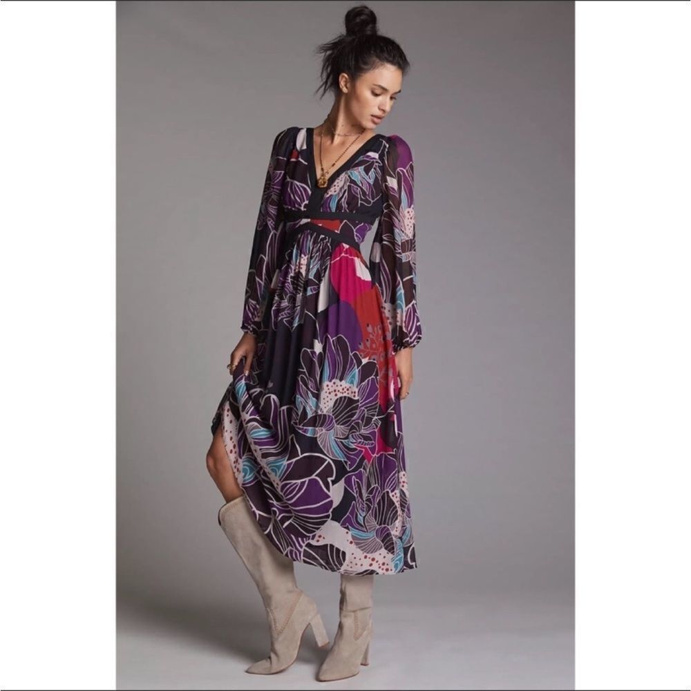 Anthropologie - Let Me Be Floral Midi Dress